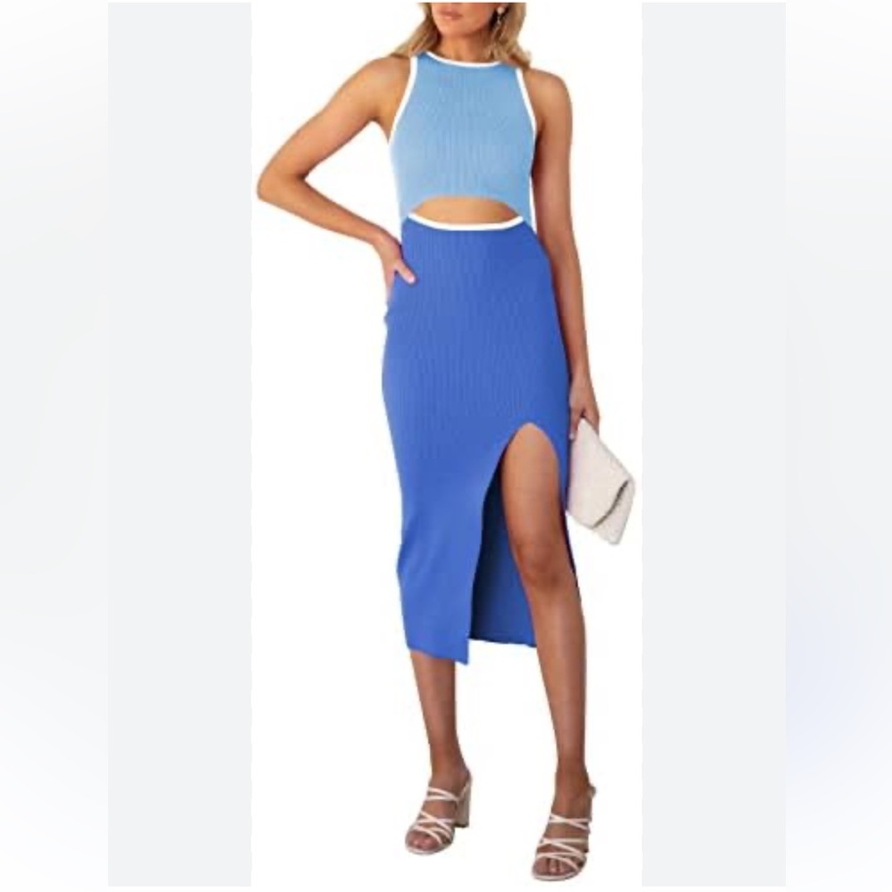 Chic Blue Ribbed dress